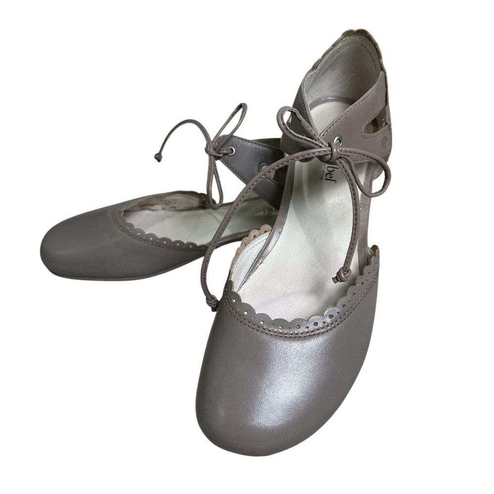 Josef Seibel Women’s Size 41 EU Fiona Ankle Tie Scalloped Edge Leather Tie Flats